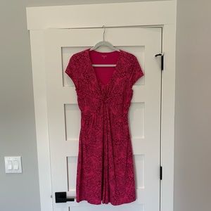Garnet Hill purple print dress, size 8